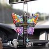 Car Mirror Hanging Accessories, Rearview Mirror Butterfly Ornaments Christian Car Accessories, Car Rosary, Cross, Driver Easter Religious Gifts, Auto