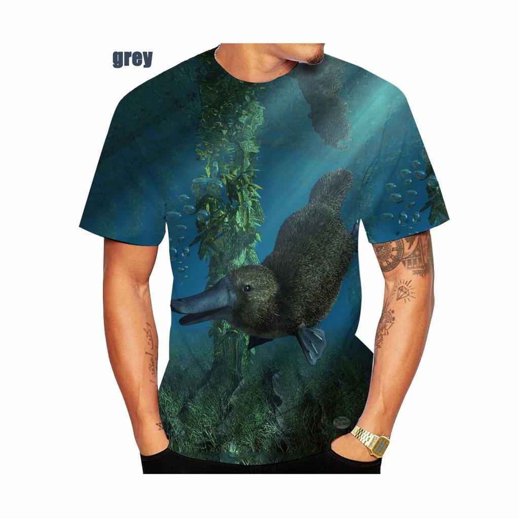 Новая модная футболка с коротким рукавом для мужчин/женщин с рисунком утконоса и забавным 3D-принтом, размер XXS-5XL