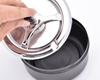 Round Push Down Ashtray Metal SpinningTray Easy to Clean Black Color Air Tight Bar Accessories