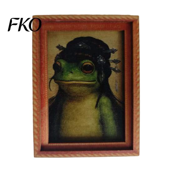 Frog Collectible Magnet Abstract Refrigerator Magnet, Framed Hairstyle Fridge Decorative Cabinet Home Kitchen Office Decoration Party Favors