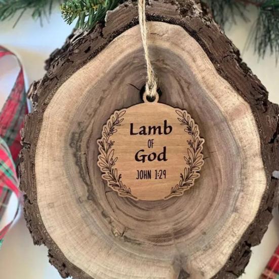 Yousheng Names of Jesus Decorations Wooden Jesus Themed Hanging Ornaments Rustic Religious Decorations Christian Gifts for Women Men Festive Decor