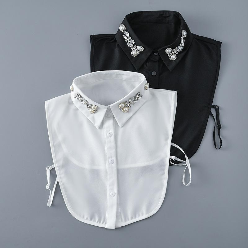 Glass Diamond Fake Collar Fashionable and Versatile Half Body Shirt Women's Fake Collar