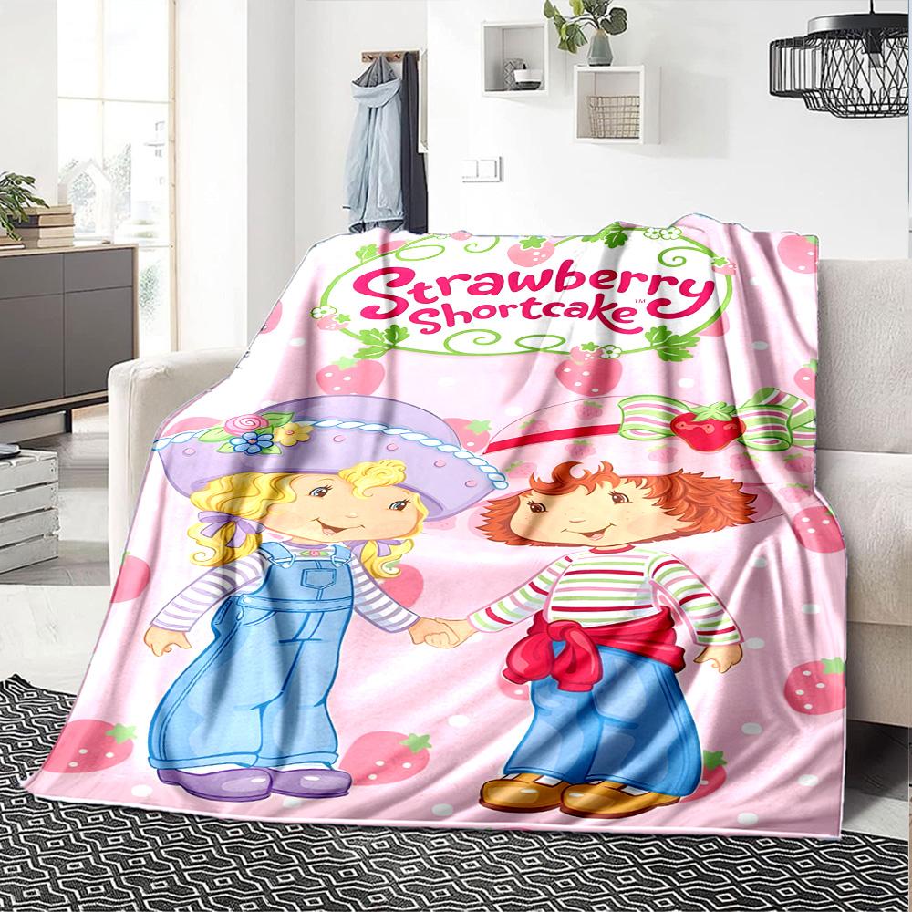 1pc Princess Strawberry14 Blanket, Gift, for Men and Women, Soft Blanket, Good for Sofa Bed Couch Travel, Lightweight Flannel Blanket