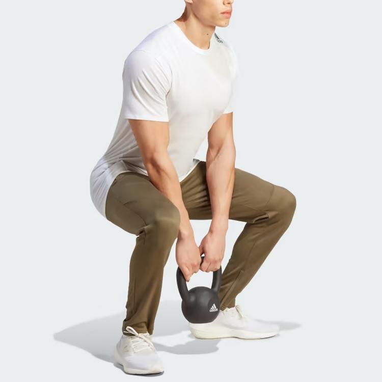 adidas Мужские вязаные спортивные штаны оливково-зеленые, умеренно прямые, IM1766