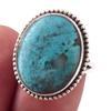 Кольцо из серебра 925 пробы с натуральным тибетским бирюзовым камнем ручной работы, размер 6 j6z35