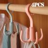 2/4pcs Rotated Hanger Hooks Wardrobe Clothes Rack Hanger Organizer Bag Hanger Shoes Belt Scarf Hanging Rack Closet Hanger