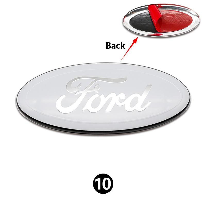 UJOV9 1Pc 17.5cm Aluminum Front Grille Hood Logo Sticker For Ford Focus Fiesta Mondeo Ranger Trunk Accessories 3D Luxury Pro Premium