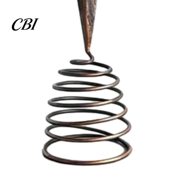 Retro Christmas Tree Finial Distressed Metal Eight-pointed Star Topper with Stable Spiral Farmhouse Style Spring Base, Vintage Ornament for