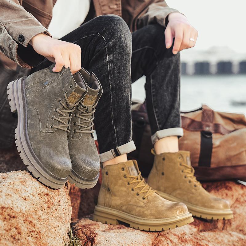 Новые мотоциклетные и ботильоны, водонепроницаемые ботинки, мужская кожаная обувь, мужские повседневные ботинки, высокие модные мужские ботинки Bota Masculina