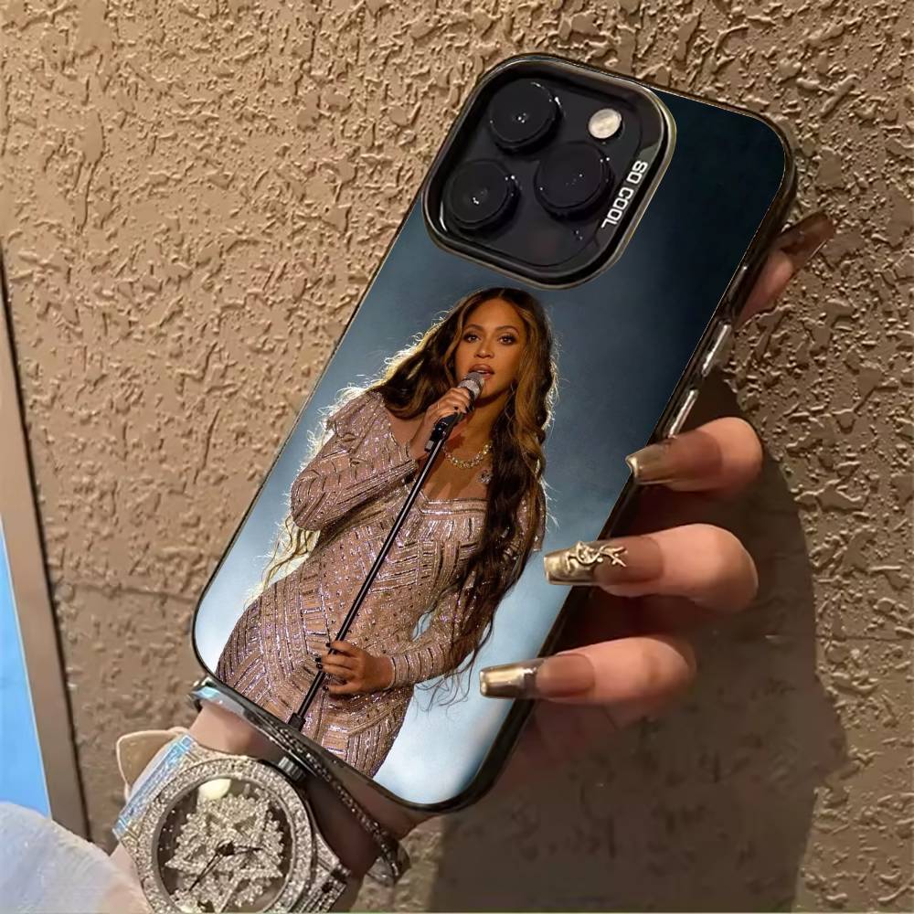 pop diva-B-eyoncé Phone Case For iPhone 17,16,15,14,13,12,11 Plus Pro Max Colored Silver Phone Case