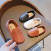 Children Boys Leather Shoes 2024 Spring and Autumn Simple Slip-on Round-toe School Shoes Loafers Flats Moccasins Classic Formal