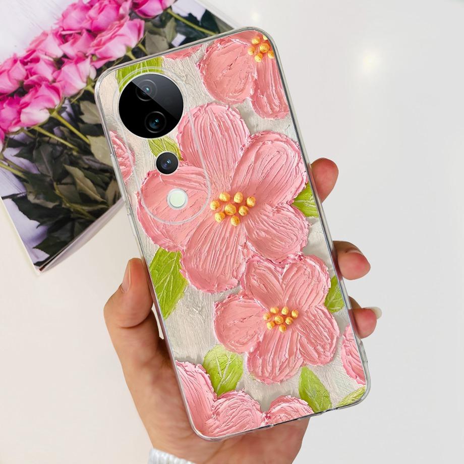 For Vivo V40 / V40 SE / V30 / V30 PRO / V30 Lite Back Cover Case Soft Clear Silicone Shockproof Protection Funda Women Fashion