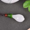 Natural Nephrite White Jade Flower Necklace Women Fine Jewelry Genuine Chinese Hetian Jade Orchid Flower Pendant Amulet Necklace