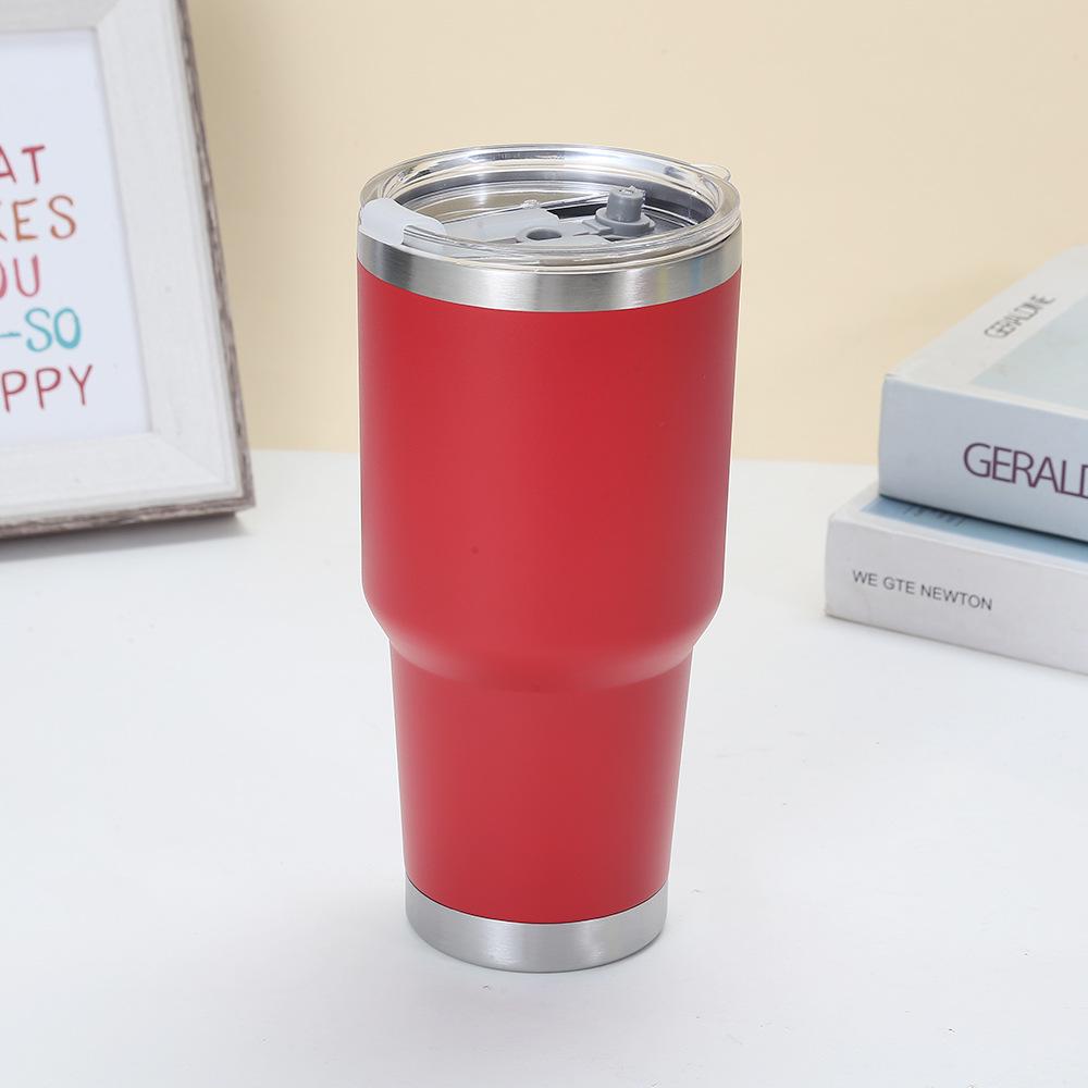 30oz Powder Coated Stainless Steel Insulated Car Cup - Double Layer, Large Capacity, Ice Buster for Outdoor Cold Storage