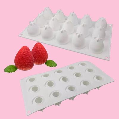 Форма для муссового торта из мастики, форма для выпечки из силикона для шоколада, инструменты для выпечки, 3D клубника для украшения чизкейка и конфет