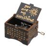 Day Classical You Are My Sunshine Antique Engraved Musical Boxes Wooden Hand Crank Music Box