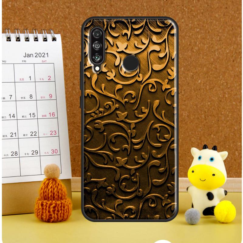 Золотой цветочный узор для чехла Huawei Nova 9 10 SE 3i 7i 8i 11i 12i Y60 Y61 Y70 Y72 Y73 Y90 Y91 P20 P30 P40 Lite