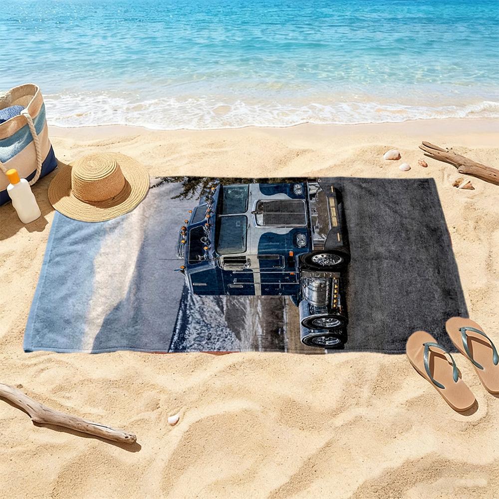 Kw Heavy Trucks Beach Towel Super Soft Microfiber Quickdry Fabric Comfortable Lightweight