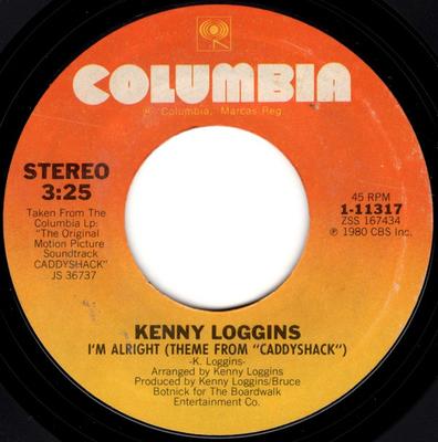 7-дюймовая пластинка KENNY LOGGINS - I'm Alright (Тема из «Гольф-клуб» 111317 Columbia 1980 США Рок Б/У