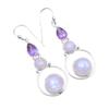 Natural Rainbow Moonstone  Gemstone Earrings Solid 925 Sterling Silver Handmade Earrings Jewelry Gift For Women And Girls E-1229