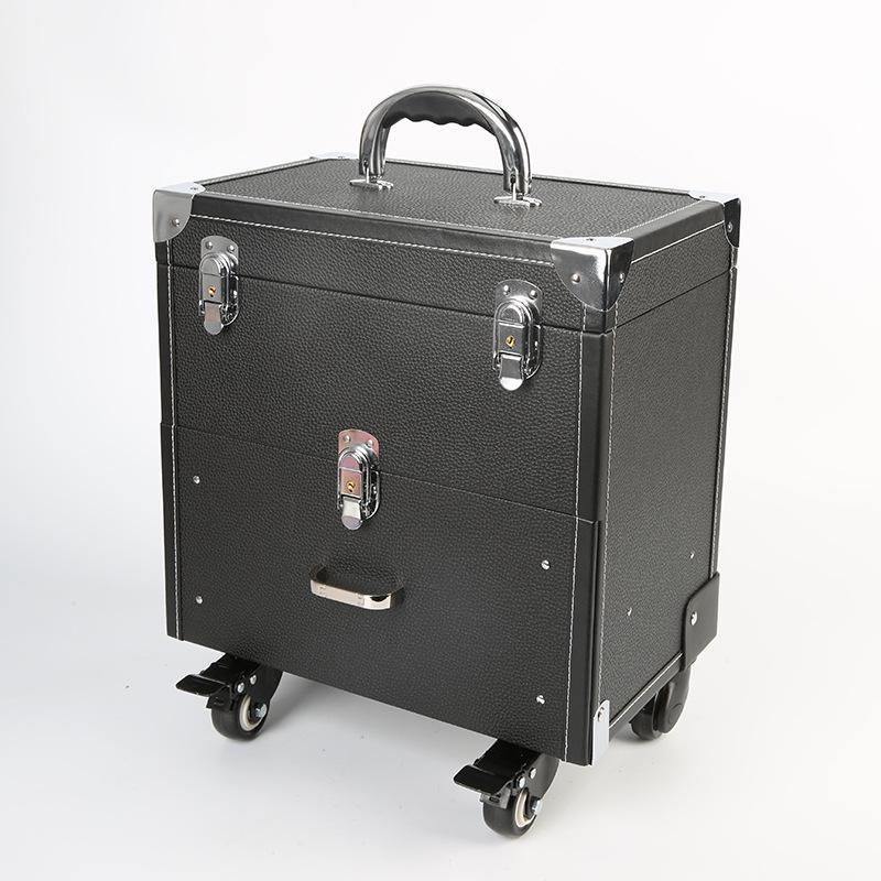 Universal Brake Wheel Trolley: Multi-Layer Large Nail & Tattoo Storage Makeup Box