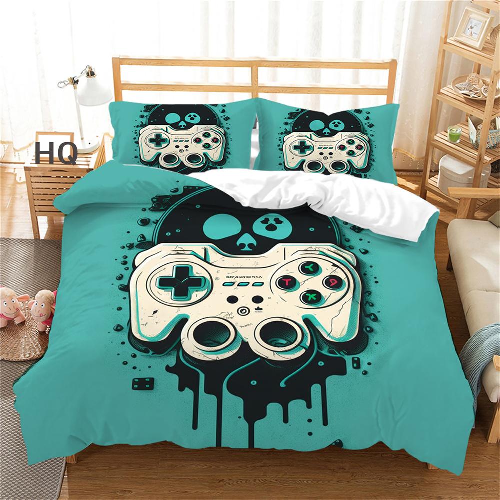 Пододеяльник с принтом для игровой консоли, полноразмерный комплект постельного белья из микрофибры для подростков, модный домашний текстиль высокого качества