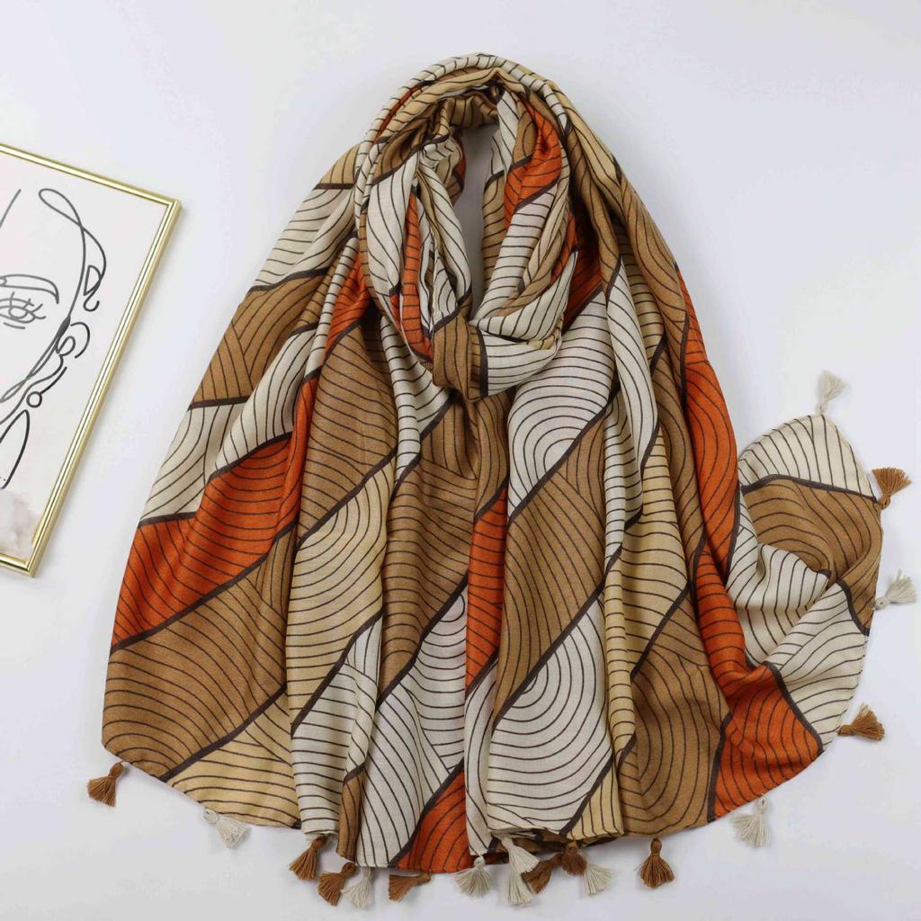2024 Spring And Autumn Winter New Cotton And Hemp Long Thin Scarf Travel Versatile Sunscreen Warm Shawl For Women