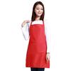 Women Solid Cooking Kitchen Apron Bib Pocket Aprons Cotton Blend Polyester Restaurant Apron