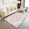 Pink Butterfly Large Area Rug 5x7 Hand Drawn Watercolor Living Room Rug | Cartoon Moth Wings Rugs for Bedroom, Rustic Butterfly Chic Nature