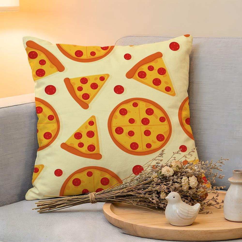 Cushion Cover Linen SkinFriendly Soft Decorative Case For Sofa Home Decor Fried Egg Pizza Waffle Pillow cover