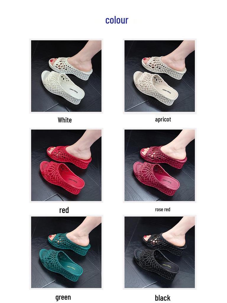 Женские модные шлепанцы на высоком каблуке 2025 года - летние с перфорацией, удобные, на толстой подошве, с ремешком для улицы