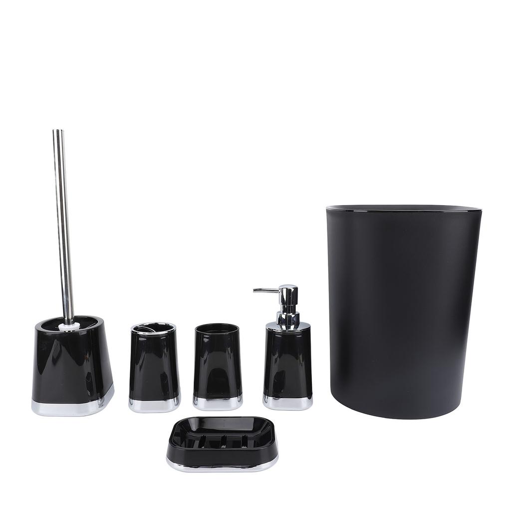 Bathroom Accessory Set PP Practical Trash Can Mouthwash Cup Toilet Brush Soap Dispenser for Home