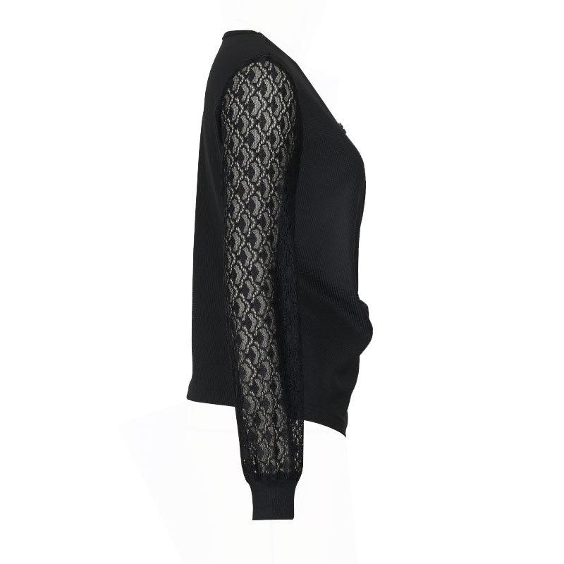 Весенне-осенняя женская блузка, модный черный удобный повседневный топ с длинными рукавами