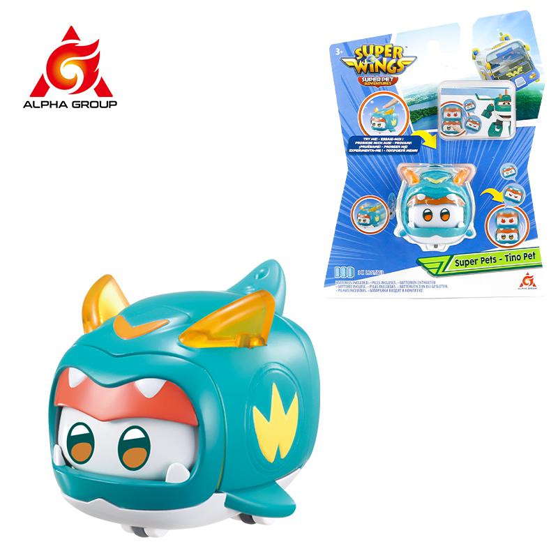 Суперкрылья Супер Питомник-Тино Питомец Динозавр Со Сверкающим Светом Слайдер Лицо Для Смены Эмоций Штабелируемые Фигурки Игрушка Для Детей Подарок