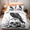 Микрофибровый комплект постельного белья «Скелет вороны» с наволочками 50x75см, винтажный пододеяльник с 3D-печатью на молнии для детей и взрослых