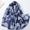 Winter Lurex Glitter Ginkgo Leaf Floral Viscose Soft Scarf Chic Cotton Shawl Women Perfect for Travel & Casual Muslim Hijab