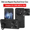 Rotate Slide Lens Camera Armor Funda for Oneplus 13 5G Case for Oneplus 13R ACE 5 Pro Case Magnetic Ring Kickstand Holder Cover