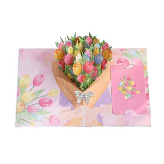 Складная 3D поздравительная открытка с конвертом, ручная работа, декоративная, подарочная открытка на день рождения, раскладывающаяся открытка с праздничными благословениями