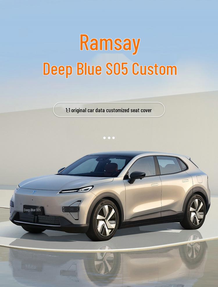 Deep Blue S05 Universal Car Seat Cover for All Seasons - Ramses Five-Seater Cushion with Half Surround Design for Changan S05.
