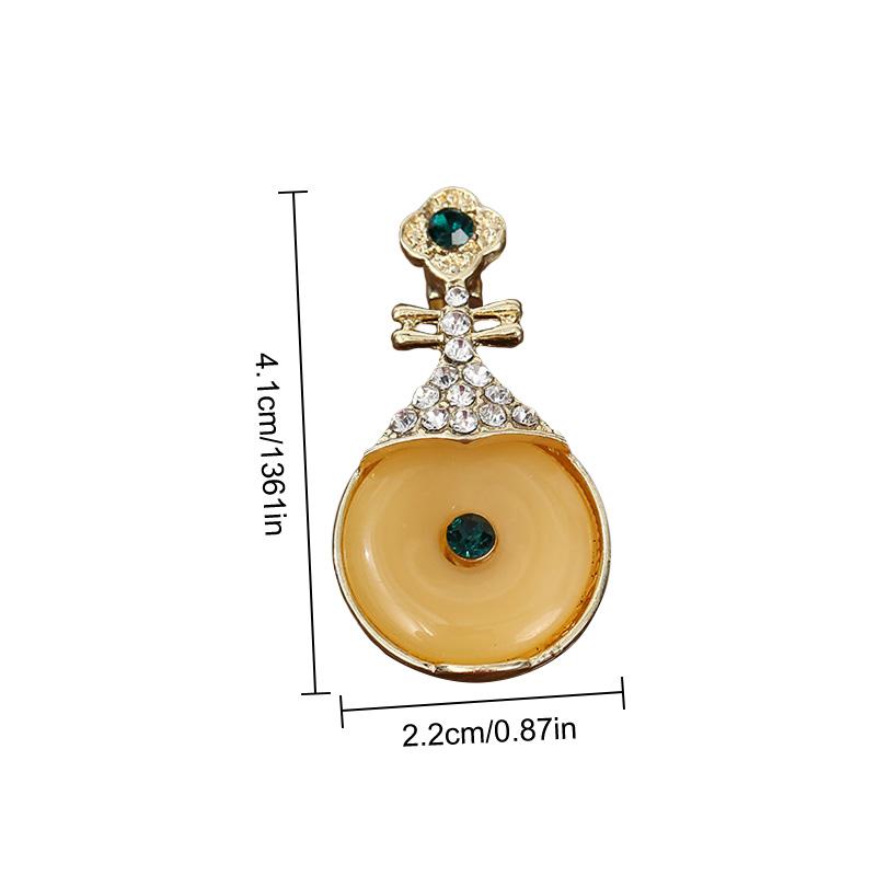 1PC Chinese Style Green Crystal Women Fashion Exquisite Gourd Shape Brooch Collar Pin Alloy Label