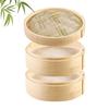 [Includes 2 Steaming Cloths] Supervised by a Culinary Expert: Natural Bamboo Steamer Set, 2-Tier, 21cm, Large Capacity, Handcrafted by Artisans, Comme
