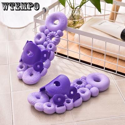 Домашние тапочки, женские летние домашние тапочки с мягкой подошвой для ванной комнаты, нескользящие милые индивидуальные полые домашние тапочки