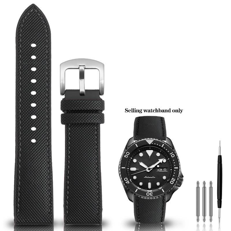20 мм 22 мм Браслет Нейлон Силикон Снизу Часовой Ремешок для Серии Seiko PROSPEX Omega SEAMASTER 300 Холст Резина Спортивный Ремешок