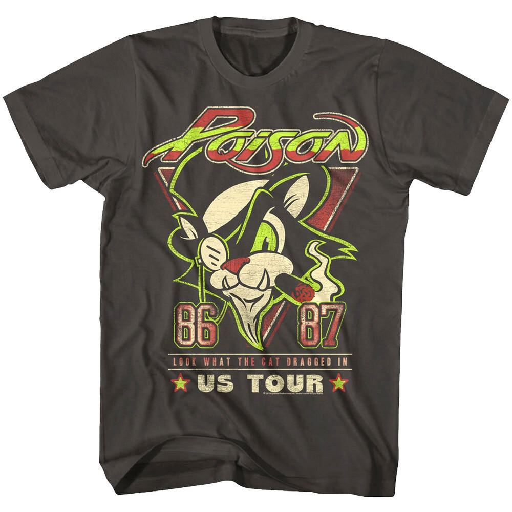 Poison Look What The Cat Dragged In USA Tour 1986 Men's T Shirt Unisex T-Shirt
