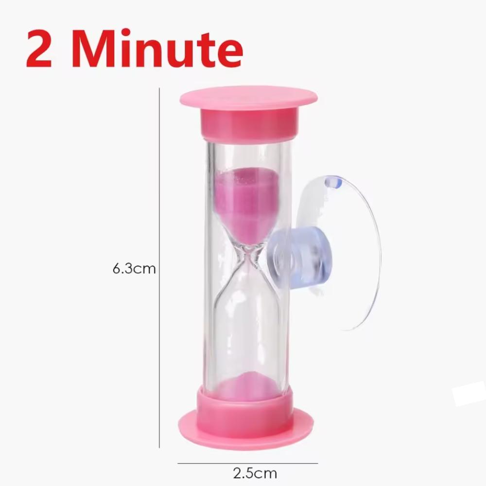 2/3 Minute Creative Hourglass Sandglass Sand Clock With Suction Cup Colorful Hourglasses Plastic for Tooth Brushing Timer Child