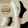 Women's Summer Thin Fashion New Wooden Ear Side In The Tube Stack Socks