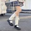 Japanese Style Winter Warm Socks Lolita Warm Leg Knitted Socks Wool Ball Knitted Foot Covers Leg Warmers With Balls For Women