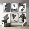 3D Скульптура Искусство Стена Холст Картины Классические Плакаты Печать Гостиная Спальня Фигура Росписи Искусства Эстетические Картины Современная Абстрактная Фигура Домашний Декор