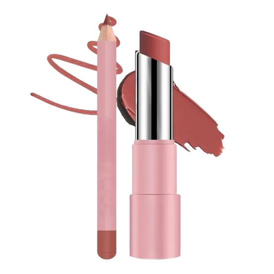 Набор бальзама для губ и карандаша для губ Стойкая водостойкая матовая помада Не скатывающаяся помада Многофункциональный усилитель блеска для губ