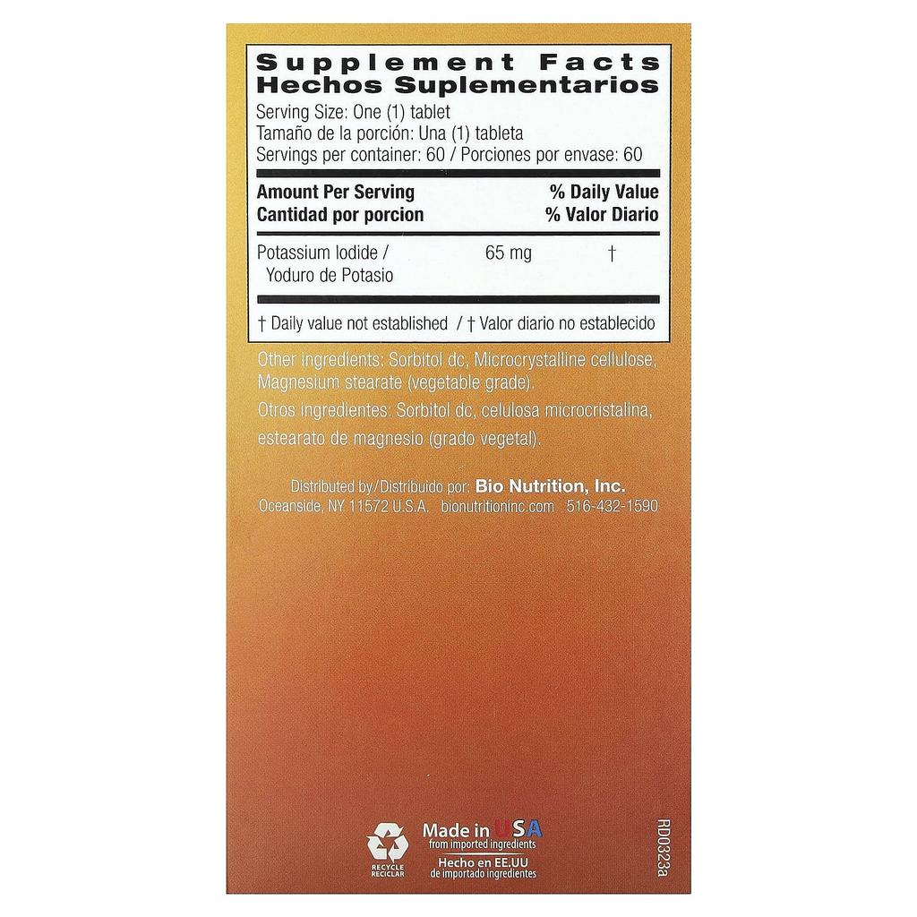 Potassium Iodide, 65Mg, 60 Tablets